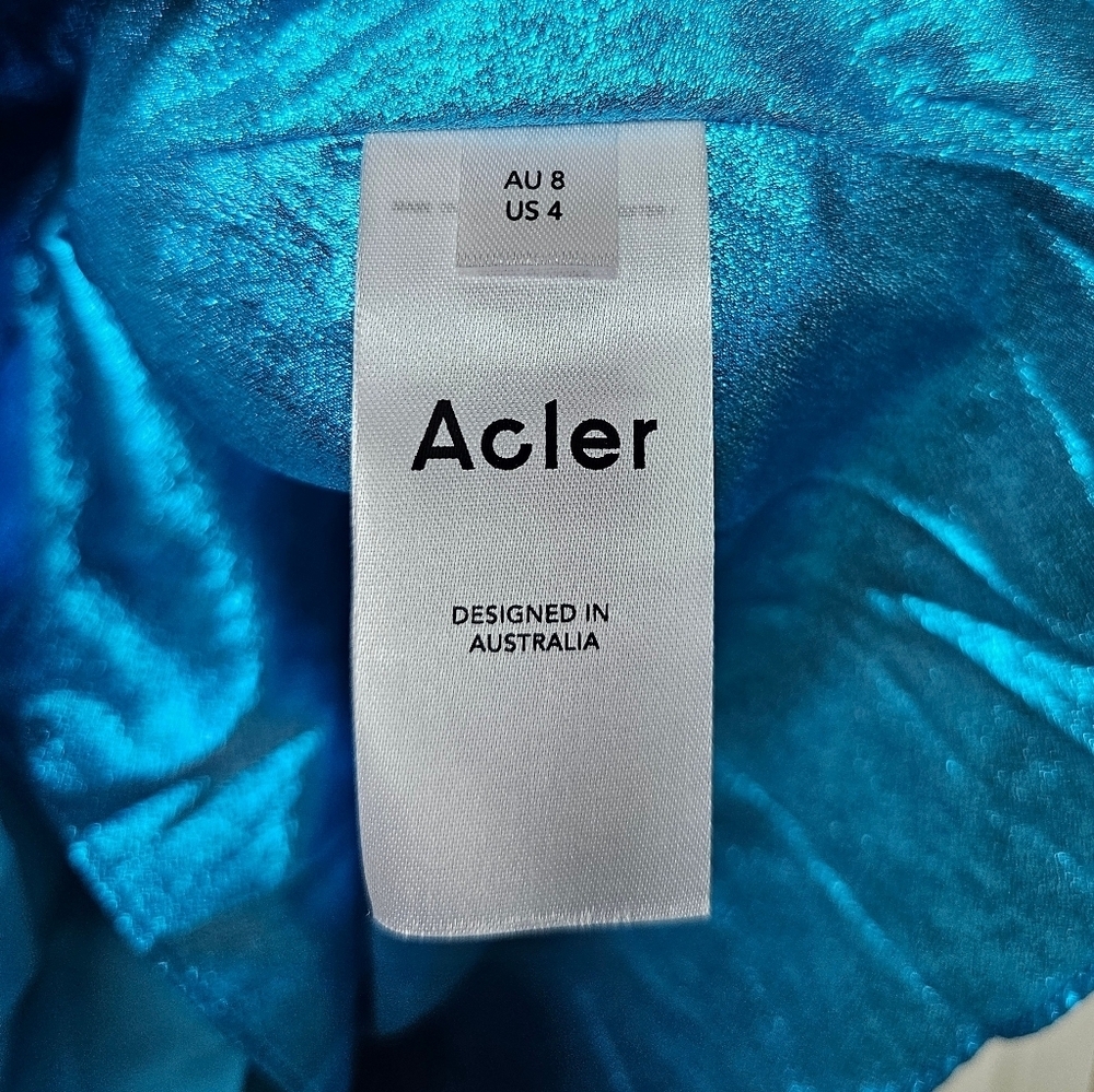Acler Turquoise Blue Pleated Maxi Dress - Picture 11 of 15